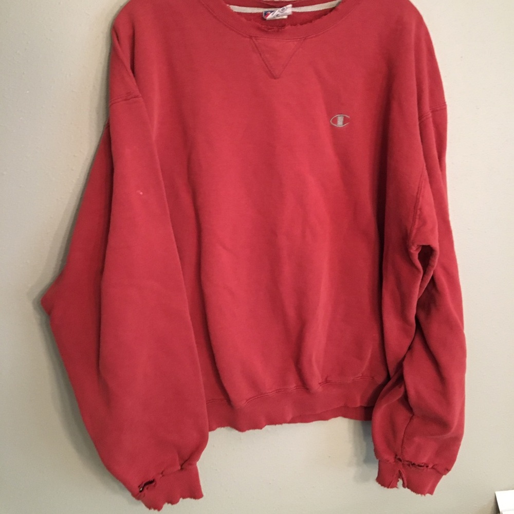 VINTAGE Champion distressed faded  grunge streetwear crewneck sweatshirt top XL